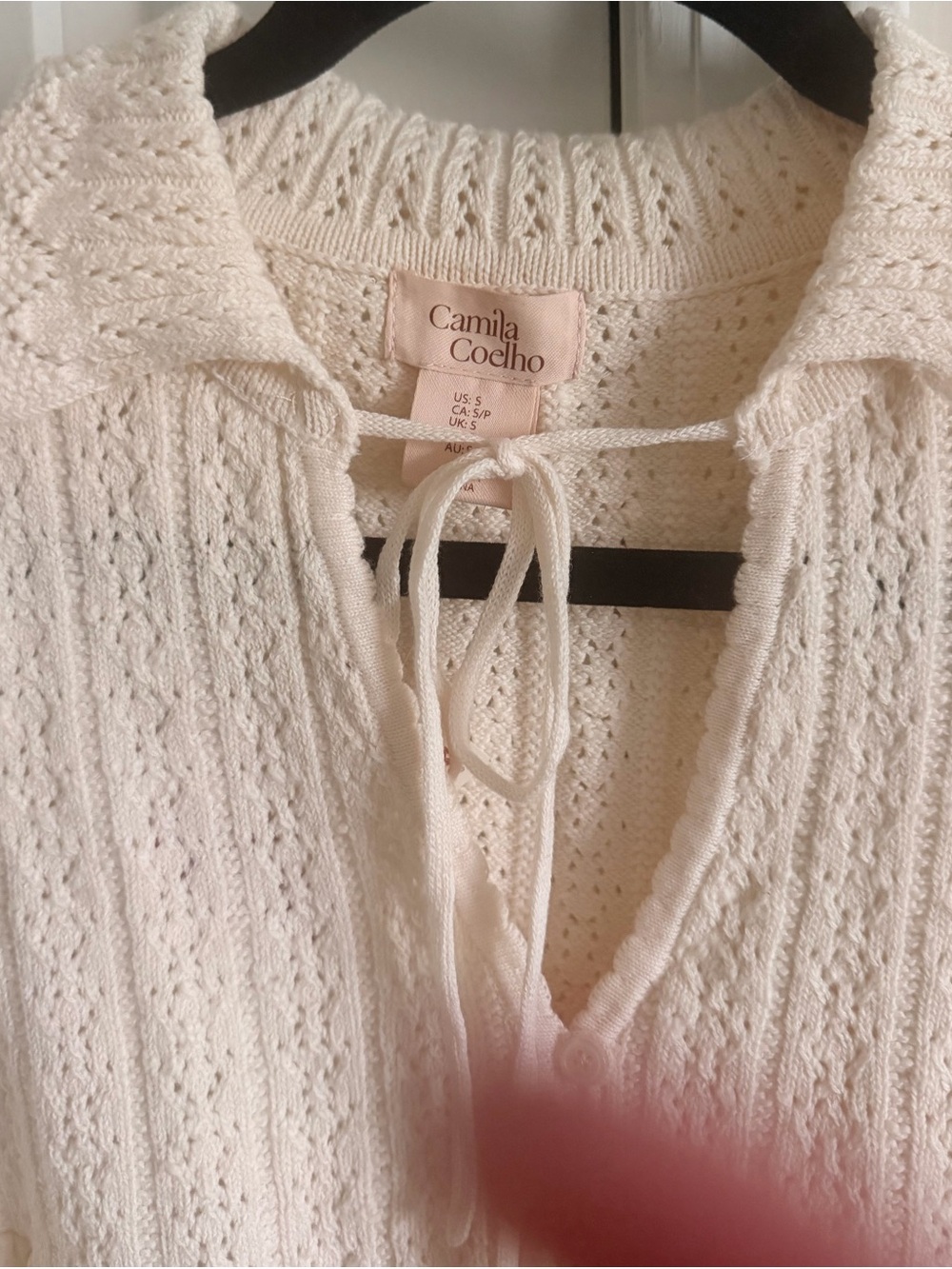 Camila Coelho Cream Crochet Peplum Camisole - Picture 2 of 9